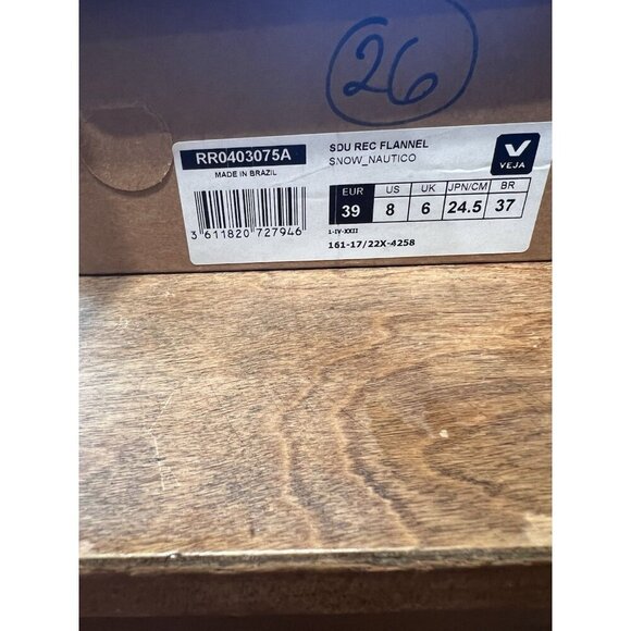 Veja SDU Rec Flannel Snow Nautico RR0403075A Women’s Sneaker Size 8 (39) - Picture 9 of 9